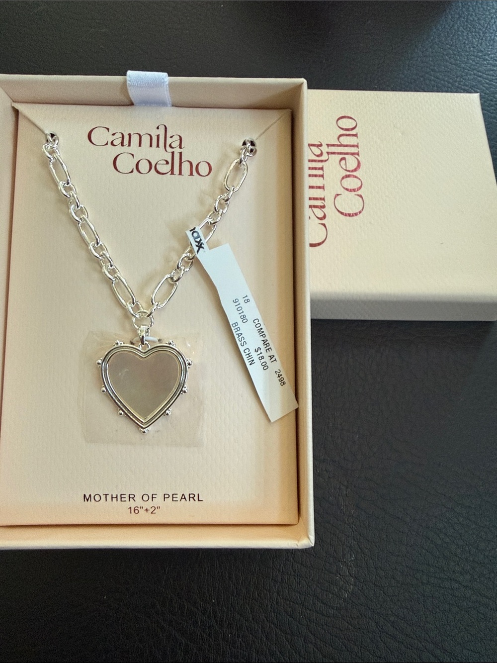 Camila Coelho Silver Heart Mother-of-Pearl Pendant Necklace